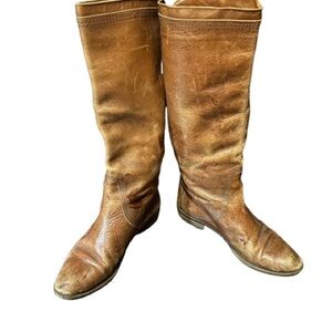 Vintage Pappagallo Italian Leather Riding Boots in Rich Brown